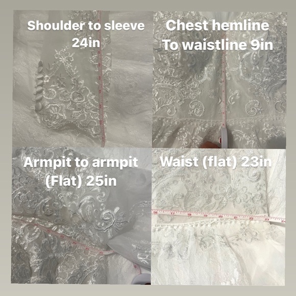 White Long sleeve elegant romantic hoho beach bridal wedding gown plus size 24 - Picture 17 of 17